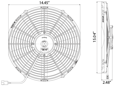 SPAL 1274 CFM 14in Medium Profile Fan - Push (VA08-AP51/C-23S)