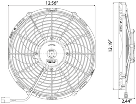 SPAL 1328 CFM 12in Medium Profile Fan - Pull/Curved (VA10-AP50/C-61A) - 0