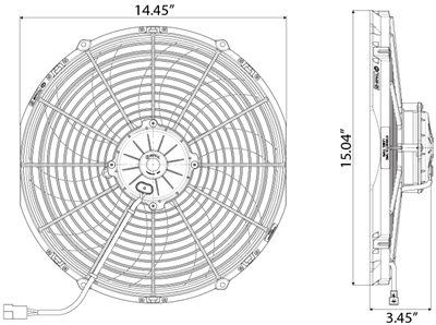 SPAL 1652 CFM 14in High Performance Fan - Pull/Curved (VA08-AP71/LL-53A) - 0