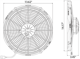 SPAL 1777 CFM 13in High Performance Fan - Pull/Curved (VA13-AP70/LL-63A) - 0