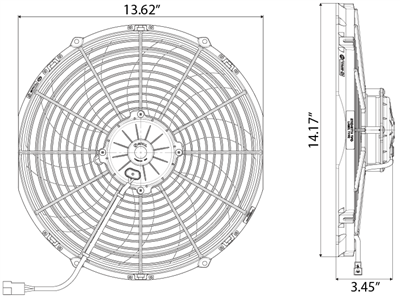SPAL 1777 CFM 13in High Performance Fan - Pull/Curved (VA13-AP70/LL-63A) - 0
