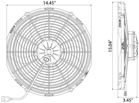 SPAL 1840 CFM 14in High Performance Fan - Push/Curved (VA08-AP71/LL-53S) - 0