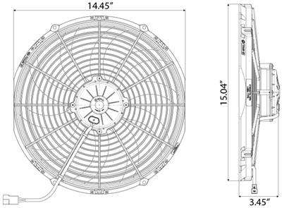 SPAL 1840 CFM 14in High Performance Fan - Push/Curved (VA08-AP71/LL-53S) - 0