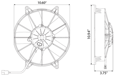 SPAL 1115 CFM 10in High Performance Fan - Pull (VA15-AP70/LL-39A) - 0