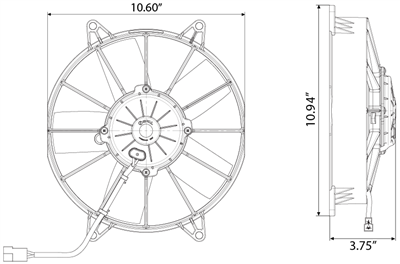 SPAL 1115 CFM 10in High Performance Fan - Push (VA15-AP70/LL39S) - 0