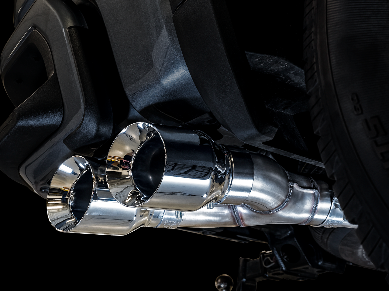 AWE 0FG Catback Dual Side Exit Exhaust for 4th Gen Silverado/Sierra 1500 5.3L (Flat Bumper) - Chrome Silver Tips