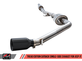 AWE Tread Edition Catback Single-Side Exhaust for Jeep JT 3.6L - Diamond Black Tip - 0