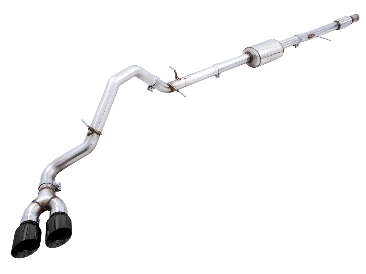 AWE 0FG Catback Dual Side Exit Exhaust for 4th Gen Silverado/Sierra 1500 5.3L (Flat Bumper) - Diamond Black Tips