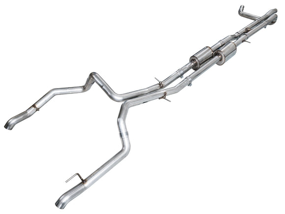 AWE 0FG Catback Split Rear Exit Exhaust for 4th Gen Silverado/Sierra 1500 6.2L (With Bumper Cutouts) - OE Tips