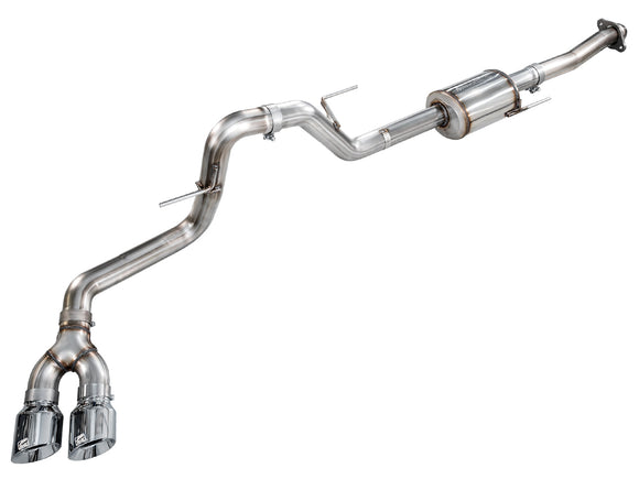 AWE 0FG Dual Side Exit Exhaust for Ford F-150 Regular Cab - 4.5" Chrome Silver Tips