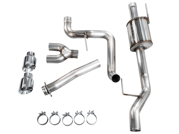 AWE 0FG Dual Side Exit Exhaust for Ford F-150 Regular Cab - 4.5" Chrome Silver Tips