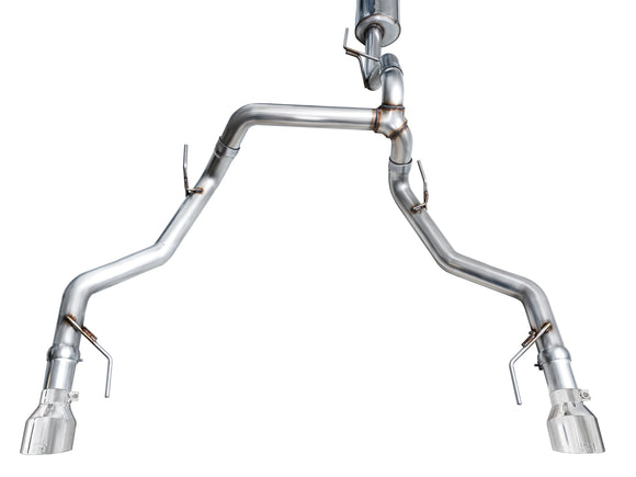 AWE 0FG Non-Resonated Catback for '21+ Ford F-150 Tremor (With Bumper Cutouts) - Chrome Silver Tips