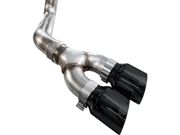 AWE 0FG Dual Side Exit Exhaust for Ford F-150 Regular Cab - 4.5" Diamond Black Tips