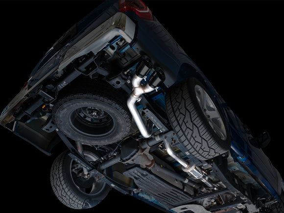 AWE 0FG Dual Side Exit Exhaust for Ford F-150 Regular Cab - 4.5" Diamond Black Tips