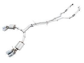 AWE Touring Edition Exhaust for Audi B9 S5 Sportback - Non-Resonated - Chrome Silver 102mm Tips