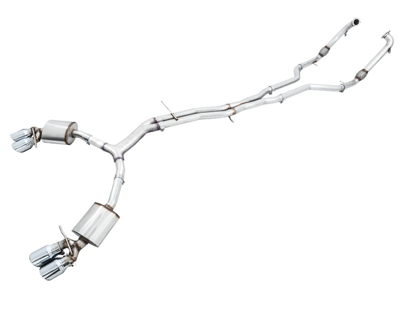 AWE Touring Edition Exhaust for Audi B9 S5 Sportback - Non-Resonated - Chrome Silver 102mm Tips