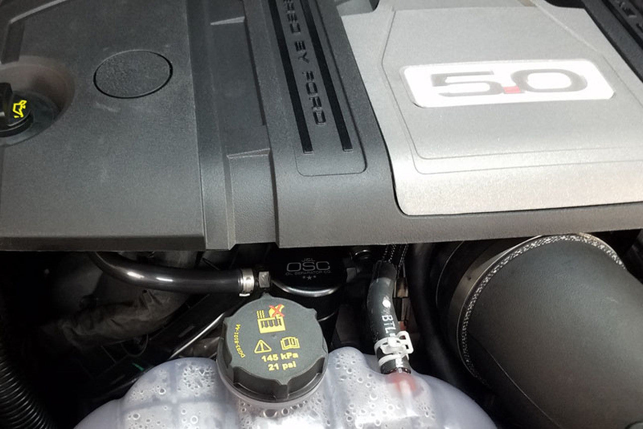 J&L Oil Separator 3.0 Passenger Side (2018-2022 Ford Mustang GT; 2019 Ford Mustang Bullitt; 2021-2022 Ford Mustang Mach I)