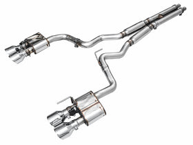 AWE SwitchPath™ Exhaust for Ford Mustang S550 Mach1 - Quad Chrome Silver Tips
