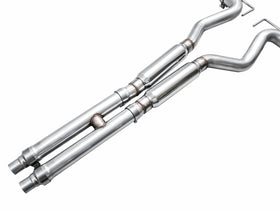 AWE SwitchPath™ Exhaust for Ford Mustang S550 Mach1 - Quad Chrome Silver Tips - 0