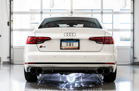 AWE Track Edition Exhaust for Audi B9 S5 Sportback - Non-Resonated - Diamond Black 102mm Tips - 0