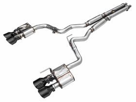 AWE SwitchPath™ Exhaust for Ford Mustang S550 Mach1 - Quad Diamond Black Tips