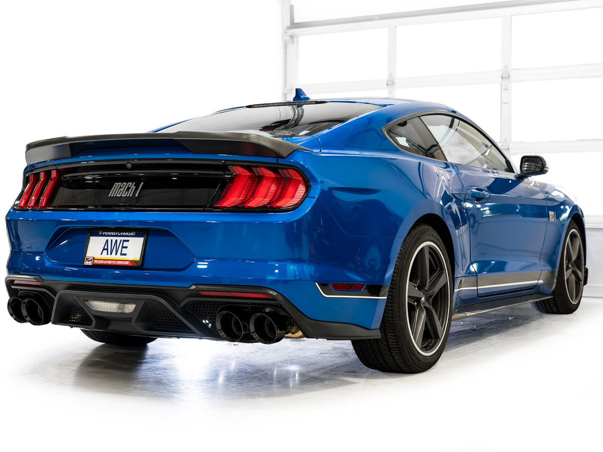 AWE SwitchPath™ Exhaust for Ford Mustang S550 Mach1 - Quad Diamond Bla ...