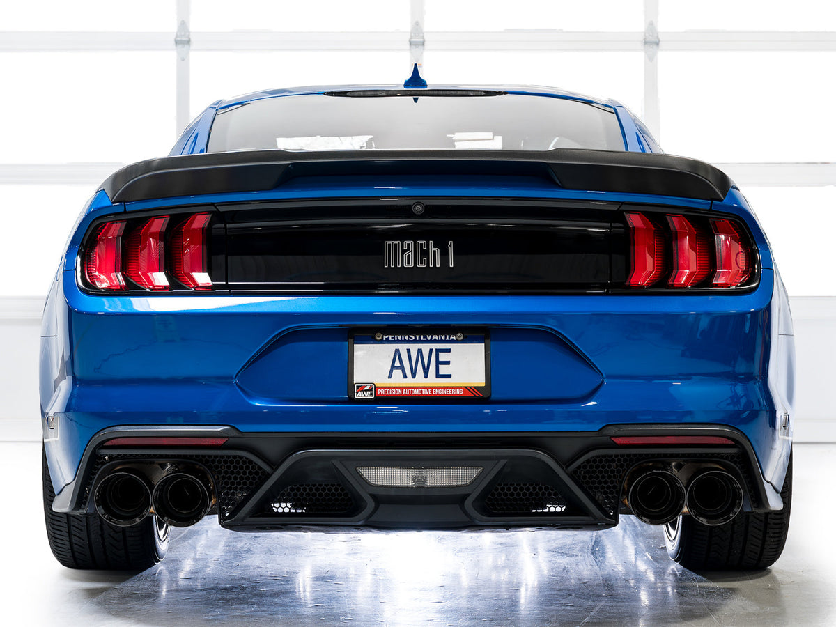 AWE SwitchPath™ Exhaust for Ford Mustang S550 Mach1 - Quad Diamond Bla ...
