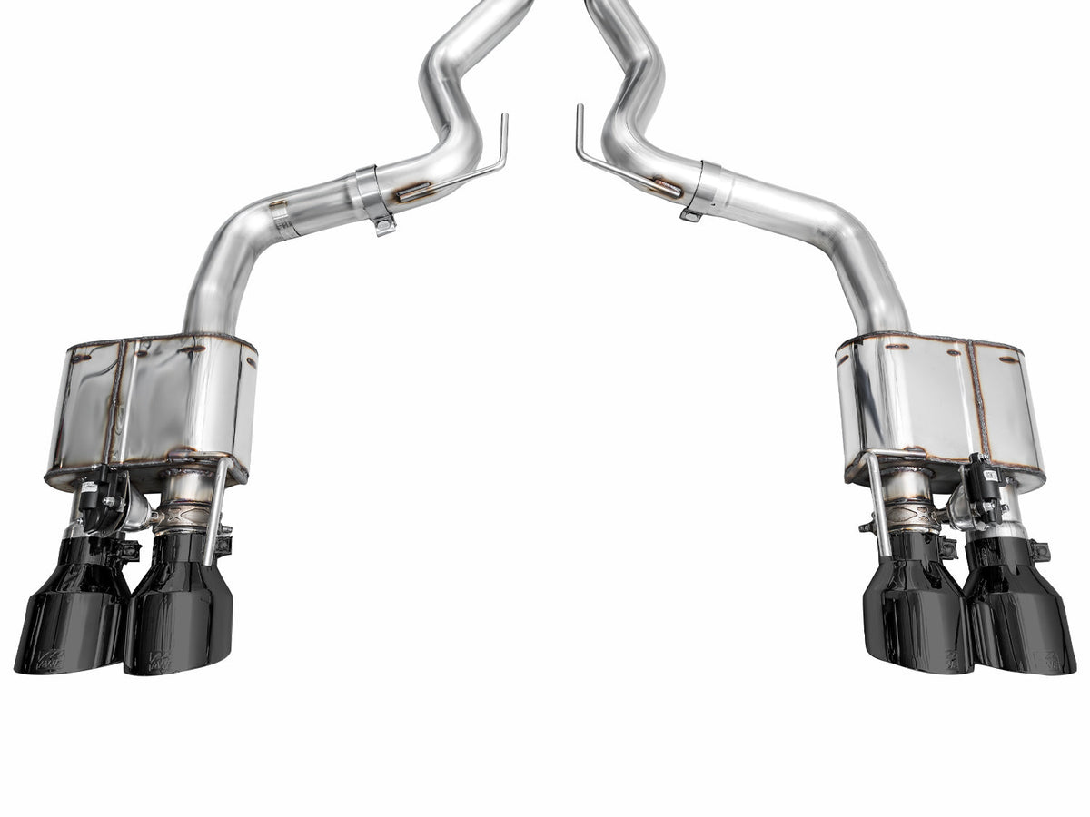 AWE SwitchPath™ Exhaust for Ford Mustang S550 Mach1 - Quad Diamond Bla ...