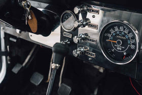 Kentrol 76-86 Jeep CJ Gauge Cover Without Radio Opening - Polished Silver - 0