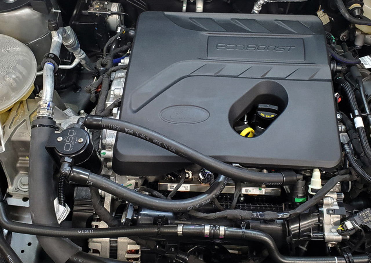 J&L 2021-2024 Ford Bronco 1.5L EcoBoost Passenger Side Oil Separator 3.0 - Black Anodized - 0