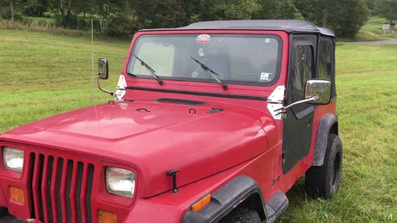 Kentrol 87-95 Jeep Wrangler YJ Mirror Kit Pair- Polished Silver