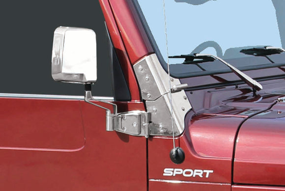 Kentrol 88-06 Jeep Wrangler YJ/TJ Mirror Kit Pair - Polished Silver