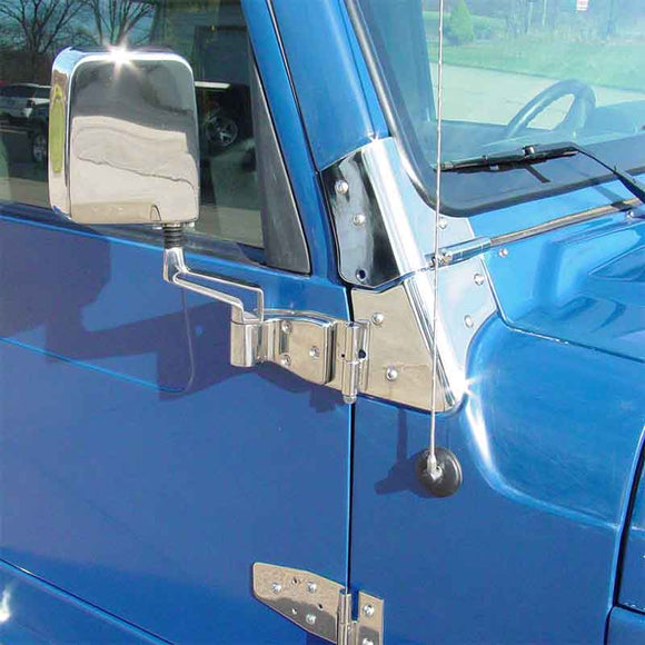 Kentrol 97-06 Jeep Wrangler TJ Windshield Hinge Pair - Polished Silver