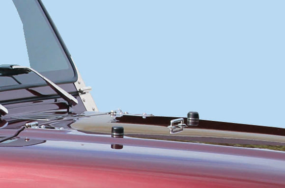 Kentrol 97-18 Jeep Wrangler TJ/JK Hood Bumpers - Polished Silver