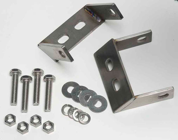 Kentrol 45-86 Jeep CJ Rear Bumper Brackets Pair - Polished Silver