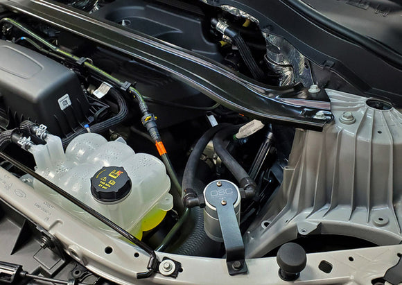 J&L 2020-2024 Ford Explorer 2.3L EcoBoost Driver Side Oil Separator 3.0 - Clear Anodized