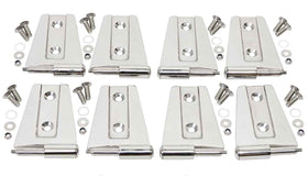 Kentrol 07-18 Jeep Wrangler JK Door Hinge Set 8 Pieces 4 Door- Polished Silver