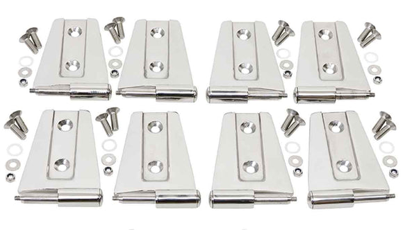 Kentrol 07-18 Jeep Wrangler JK Door Hinge Set 8 Pieces 4 Door- Polished Silver