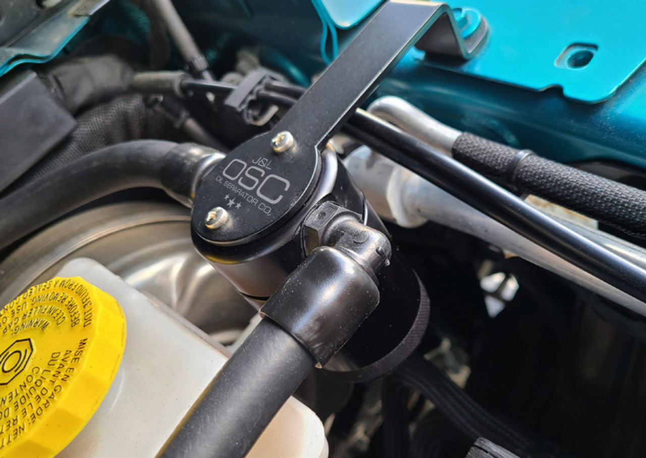 J&L 20-24 Jeep Wrangler 2.0L Driver Side Oil Separator 3.0 - Black Anodized - 0