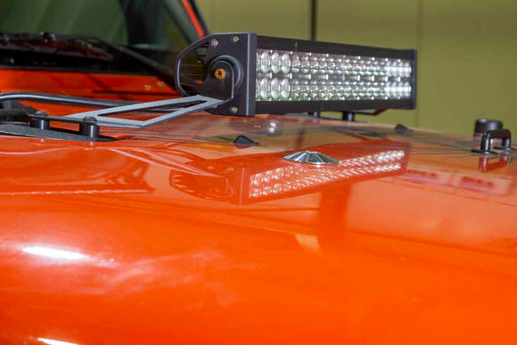 Kentrol 97-19 Jeep Wrangler JK/TJ Hood Bumper Deletes Polished Stainless Steel