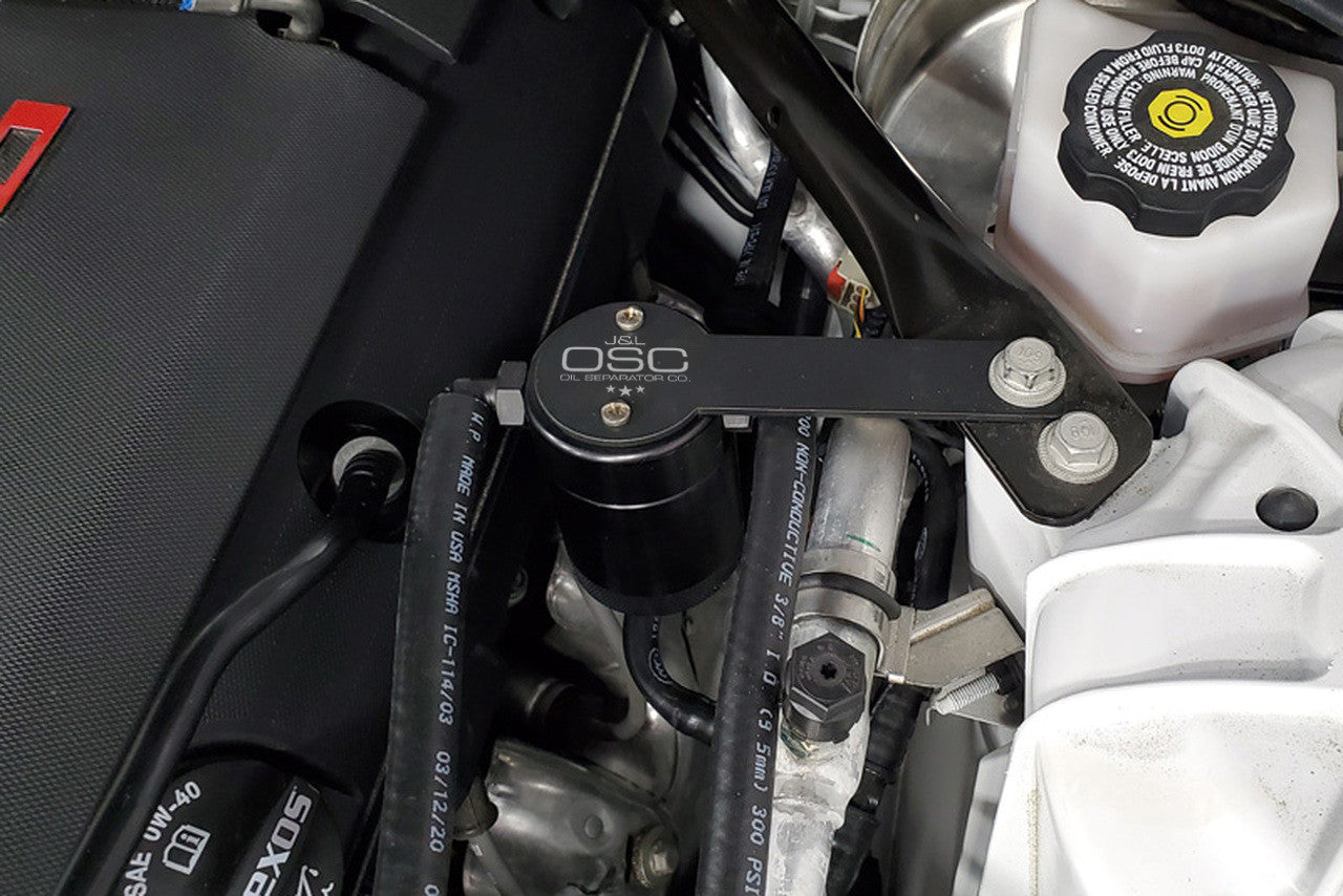 J&L 16-24 Chevrolet Camaro LT1 6.2L Driver Side Oil Separator 3.0 - Black Anodized - 0