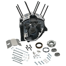 S&S Cycle 99-06 Twin Cam 88 A Engines 4-1/8in Bore Stock Stud Pattern Crankcase - Wrinkle Black