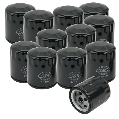 S&S Cycle Sportster/Evolution Models Black Oil Filters - 12 Pack