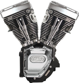 S&S Cycle 99-06 BT T124 Long Block Engine w/ 585 Cam - Silver