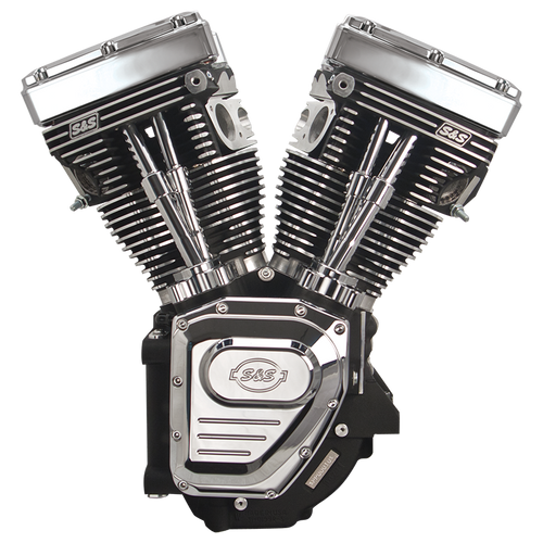 S&S Cycle 99-06 BT T124LC Long Block Engine w/ 585 Cam - Wrinkle Black