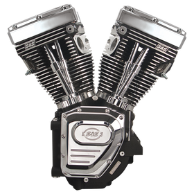 S&S Cycle 99-06 BT T124LC Long Block Engine w/ 585 Cam - Wrinkle Black