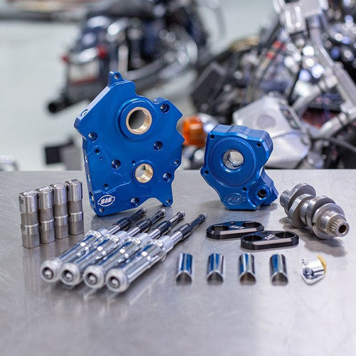 S&S Cycle 2017+ Oil Cooled M8 Models Chain Drive 475C Cam Chest Kit w/ Chrome Pushrod Tubes