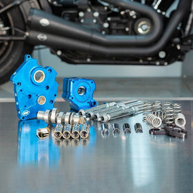 S&S Cycle 2017+ Oil Cooled M8 Models Chain Drive 550C Cam Chest Kit w/ Chrome Pushrod Tubes