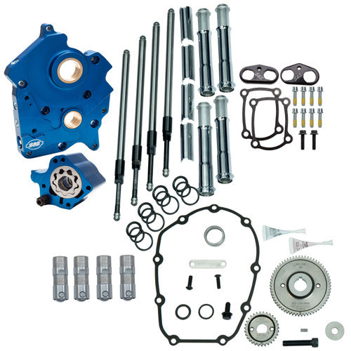 S&S Cycle 2017+ M8 Water Cooled Models Gear Drive Cam Chest Kit w/o Cam - Chrome Pushrod Tubes