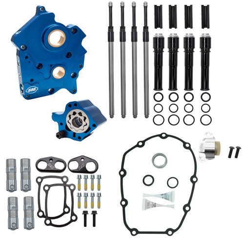 S&S Cycle 2017+ M8 Oil Cooled Models Cam Chest Kit w/o Cam - Black Pushrod Tubes & Chain Tensioner